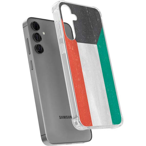 Kuwait Flag Distressed Galaxy S24 Plus Clear Case